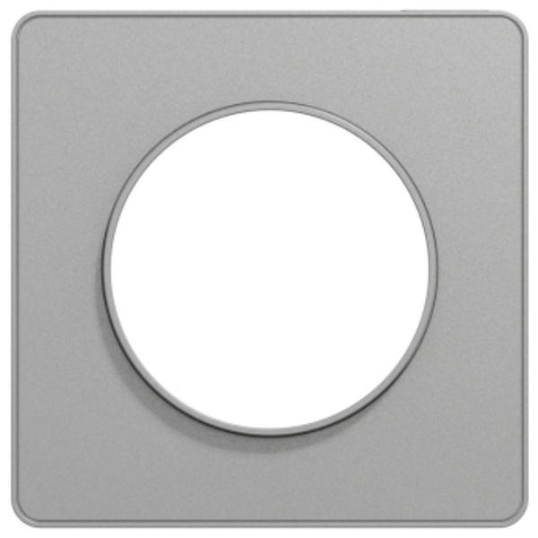 Plaque de finition simple Schneider Odace Touch pour 1 poste encastré - aluminium