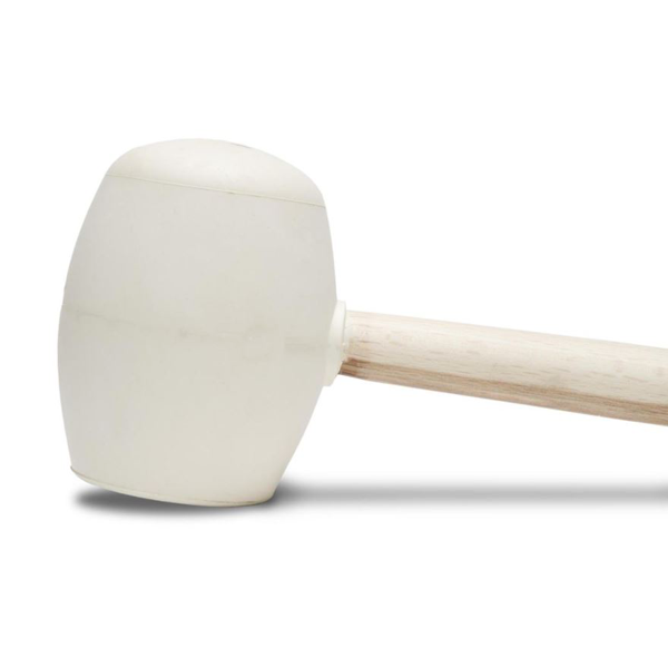 Maillet de carreleur en caoutchouc - Rubi - Faces plane et sphérique - Blanc - 250 grammes