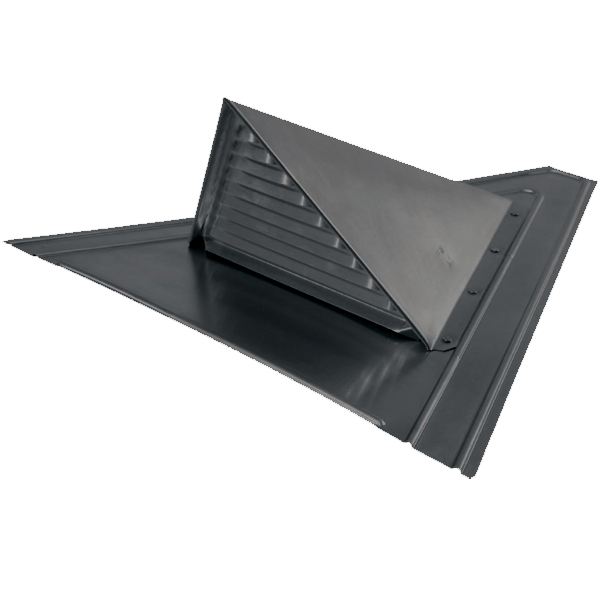 Chatière triangulaire traditionnelle en zinc pour couverture en ardoise VMZINC PCH3T - aspect Anthra-Zinc