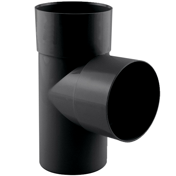 Culotte mâle-femelle à 87° MEP 887Y pour tuyau de descente de gouttière de diamètre 80 mm - PVC Noir