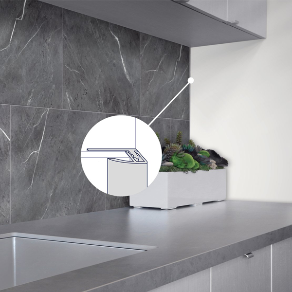 Profilé de bordure à clipser Gerflor pour dalle et panneau mural Revela - alu - 15,0 MM x 6,3 MM - long. 2,60 M