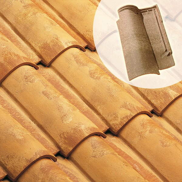 Tuile en terre cuite - Oméga 10 - à double emboîtement - réf.104 EDILIANS - Nuance paille