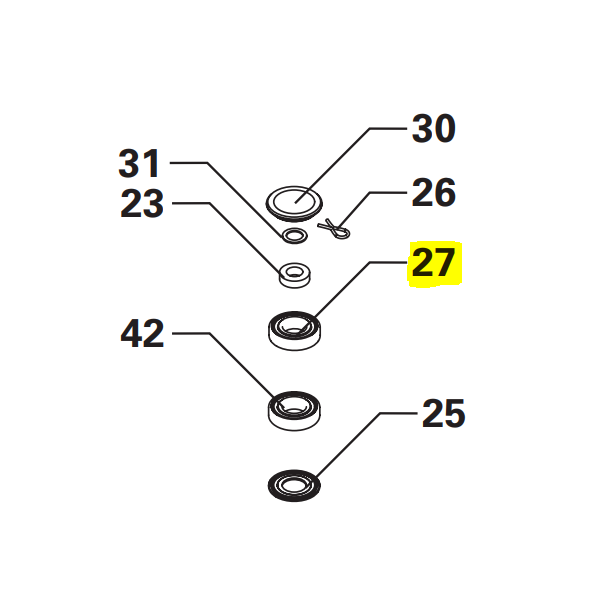 Roulement de cuve Obra 30209 pour bétonnières 360 L et 360 L EVO