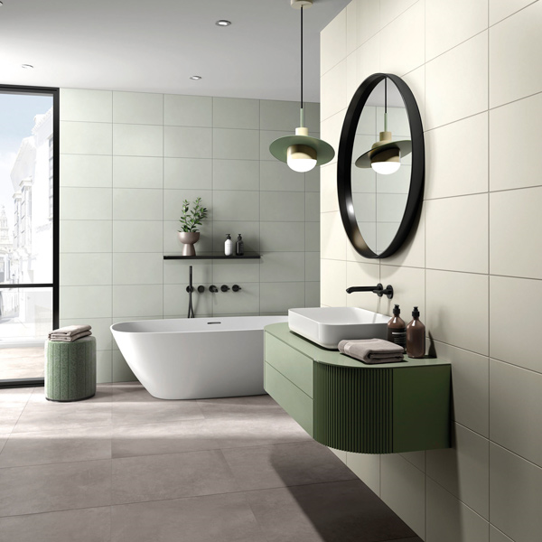 Carrelage intérieur effet béton ciré en grès cérame émaillé - Faro Edilis - 45,0 CM x 45,0 CM - ép.8,50 MM - Gris