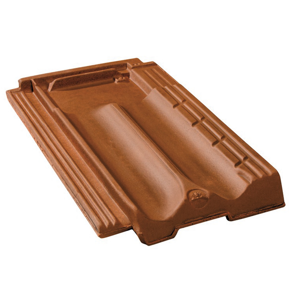 Tuile Marseille Héritage en terre cuite - BMI Monier - grand moule à faible relief - 43,3 x 26 cm - Brun rustique