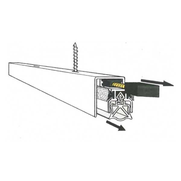 Plinthe automatique encastrable isophonique pour bas de porte 86 KEB Klobruit - Invisible - 0,83 m