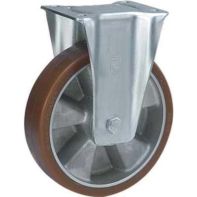 Roue polyuréthane corps aluminium fixe diamètre 200 mm charge admissible 700 kg