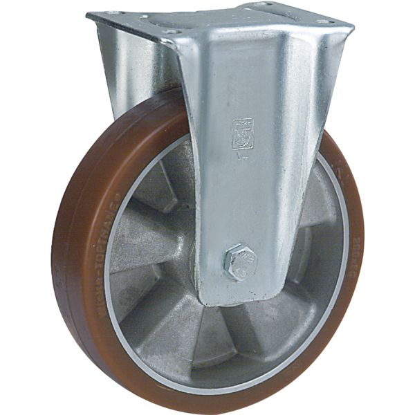 Roue polyuréthane corps aluminium fixe diamètre 200 mm charge admissible 700 kg