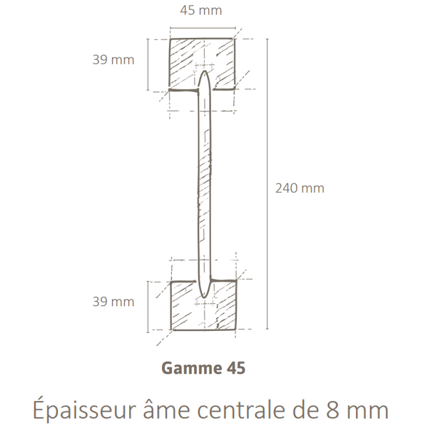 Poutre en I Inojoist pour mur plancher et charpente - bois non traité - 45 x 240 mm - longueur 13,00 M