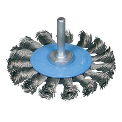 Brosse circulaire abrasive en acier sur tige Osborn diamètre 75 mm épaisseur 8 mm tige 6
