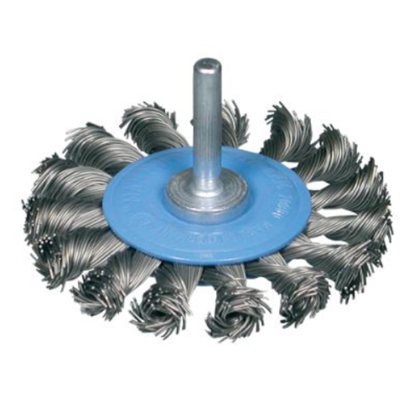 Brosse circulaire abrasive en acier sur tige Osborn diamètre 75 mm épaisseur 8 mm tige 6