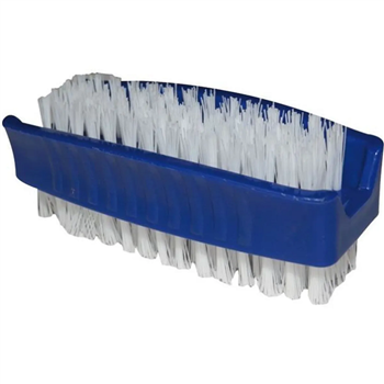 Brosse à ongles double face coloris bleu - fibres nylon - 80 x 40 mm