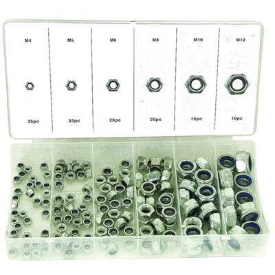 Coffret de 146 écrous freins M4 à M12