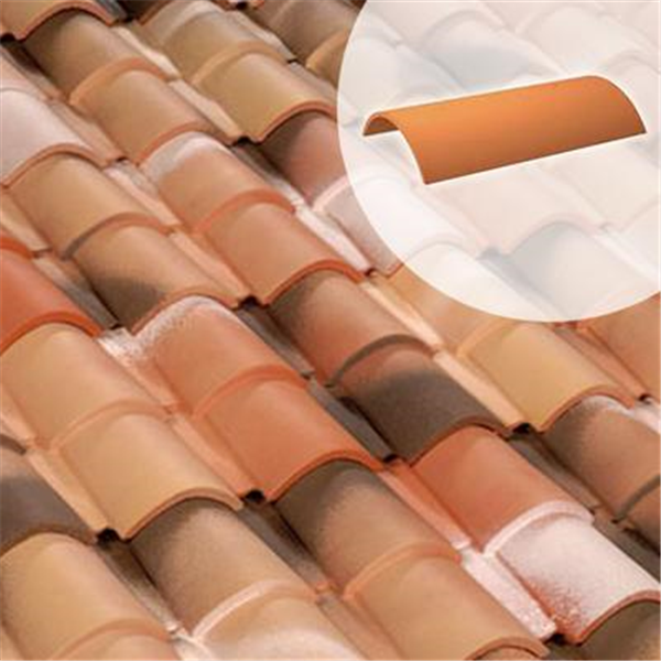 Demi-tuile en terre cuite - Romane Azur 5RZ - Vieux midi