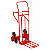 Diable spécial escalier KsTools avec bavette repliable et roues pleines Charge 250 kg