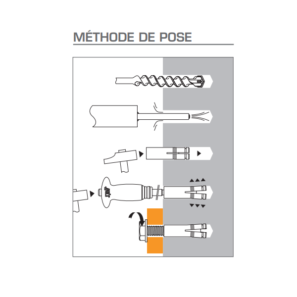 Outil de pose Grip Spit pour installation de cheville femelle M16 longueur 65 mm