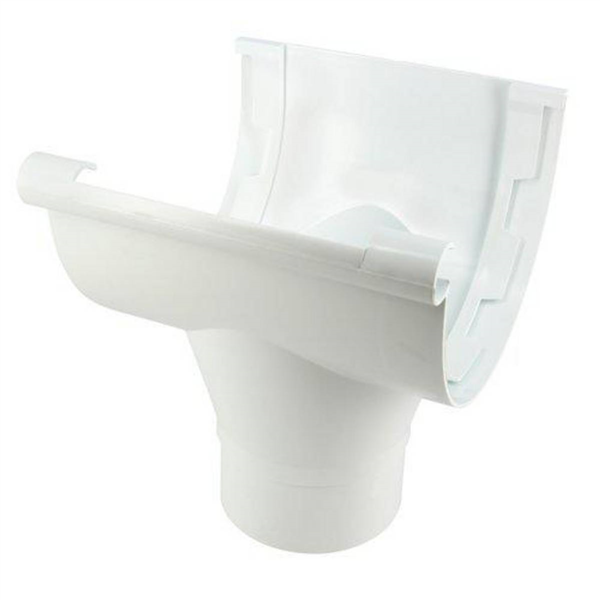 Naissance centrale à coller Nicoll NAC33B pour gouttière LG33 - Techtan - tube rond de 100 mm - blanc