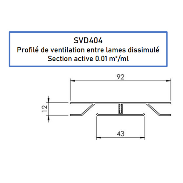 Profilé de ventilation dissimulé pour lambris PVC sous toiture - Longueur 4,00 M - Blanc