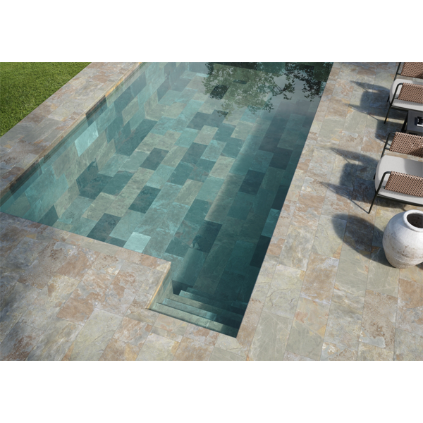 Carrelage extérieur en grès cérame effet pierre - Phoenix Grip - 15 CM x 15 CM - ép. 8 MM - Sun