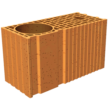 Brique poteau rectifiée isolante Porotherm R20 - 450,0 MM x 200 MM x 249,0 MM