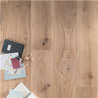 Parquet contrecollé en bois Diva Chêne Authentique Sable - 223 MM x 15,00 MM - long. variable