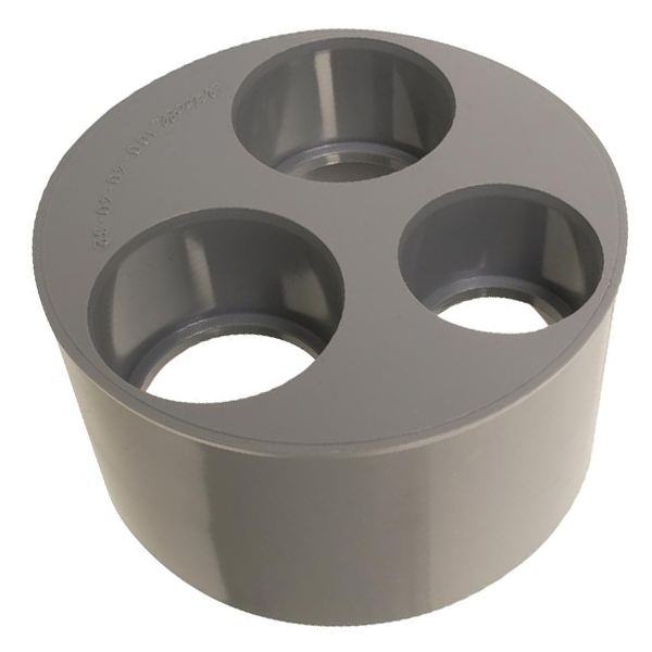 Tampon de réduction triple à coller Nicoll T443 - eaux usées et vannes - mâle/femelle - PVC - Ø 100/40/40/32 mm