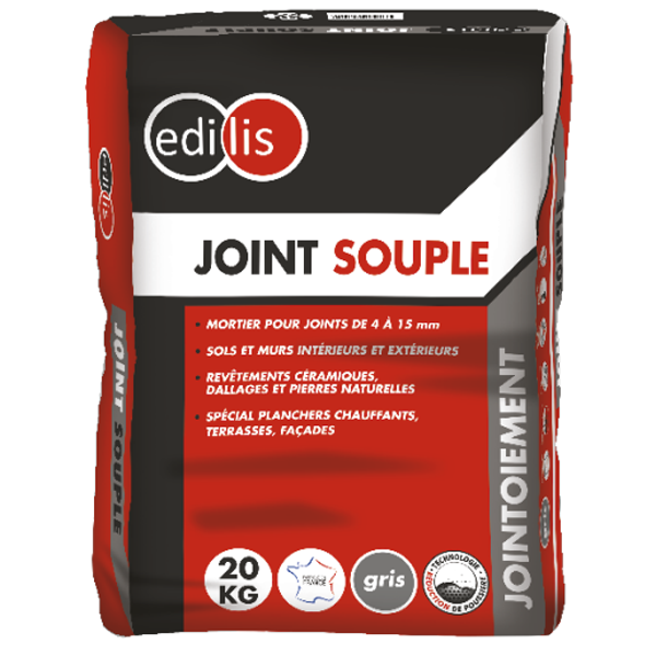 Joint souple gris Edilis - de 4 à 15 mm de largeur - sac de 20 kg