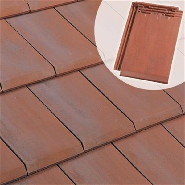 Tuile en terre cuite - Alpha 10 - emboîtement grand moule faiblement galbée à pureau plat - Rouge nuancé