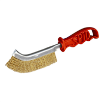 Brosse convexe métallique Spid - Longueur 245 mm - Fils Acier laitonné - Manche rouge