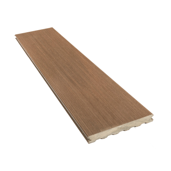 Lame de terrasse en bois composite Atmosphère finition brossée - Silvadec - 138,0 mm x 23,00 mm - Longueur 4,00 m - Brun Rio