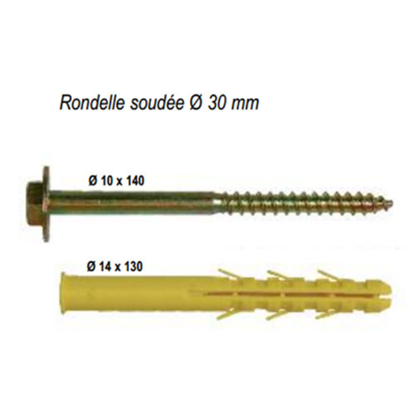 Cheville chauffe-eau diamètre 14 x 130 Sachet de 4 pièces