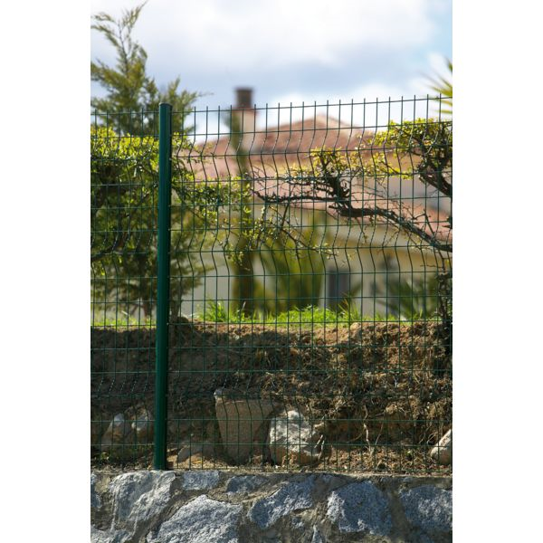 Poteau avec platine soudée Dirickx Axor pour clôture en panneau - hauteur 1.05 M - Gris anthracite RAL 7016