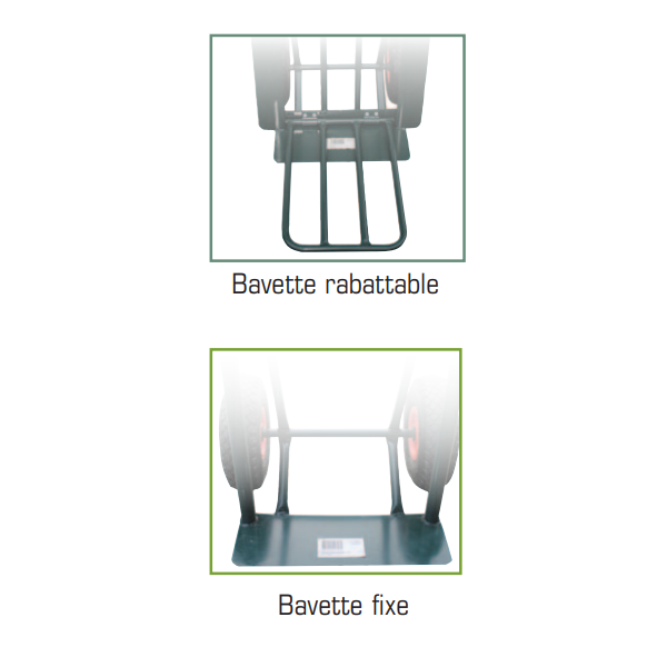 Diable multitâches avec bavette rabattable - KXL 250 Altrad - capacité de 250 kg - roues gonflables