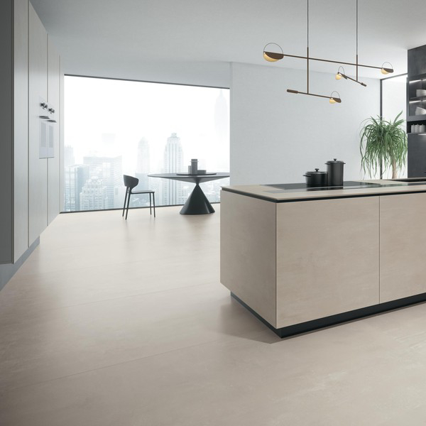 Carrelage grès cérame White effet béton - Sol et mur intérieur - Boost - 80 x 80 cm - ép.  9 mm