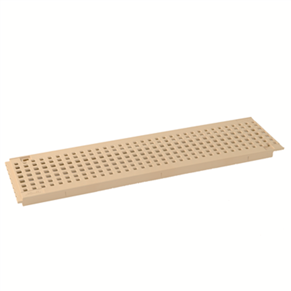Grille PVC pour caniveaux de piscine - Connecto A15 Sable - largeur int. 100 mm - longueur 0.5 m