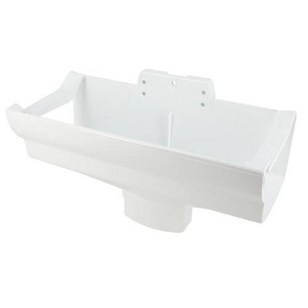 Naissance centrale à dilatation Nicoll NAD289B pour gouttière LG28 - Techtan - tube ovoïde 90 x 56 mm - blanc