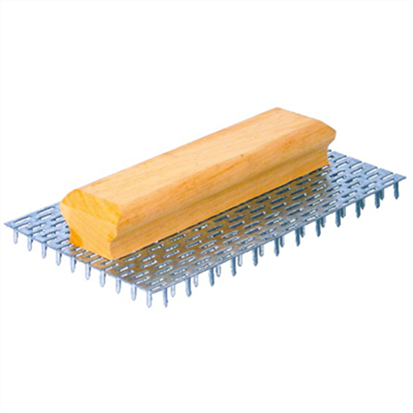 Taloche gratton 480 petites dents 8 mm poignée bois dimensions 25 x 15 cm Taliaplast