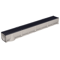 Caniveau en béton polymère MEAGARD II G avec grille fonte B125 - Largeur 100 mm - Longueur 1 m