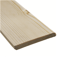 Plinthe en Sapin du Nord brut raboté naturel - à bord rond - 110 MMx12 MM - L.3,90 M