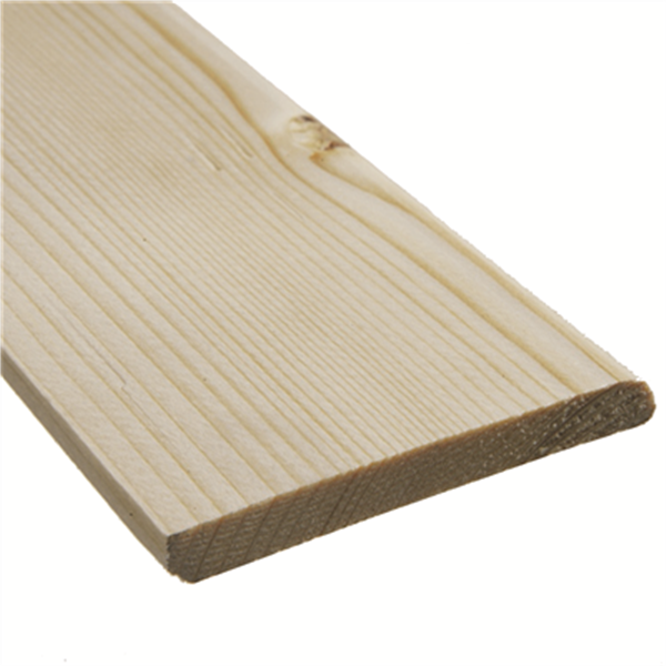 Plinthe en Sapin du Nord brut raboté naturel - à bord rond - 110 MMx12 MM - L.4,20 M