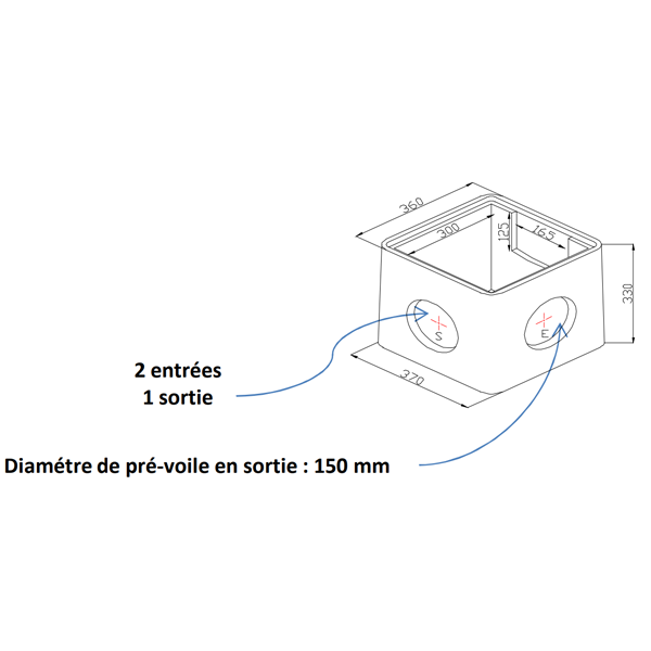 Regard d'eaux pluviales à emboîtement RM30 en béton - dimensions intérieures 30 x 30 x 29 CM
