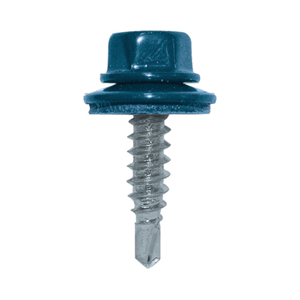 Vis autoperceuse tête hexagonale Colorvis avec rondelle VG 14 dimensions 4.8x20 RAL 7016 - boîte de 100