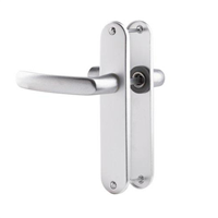 Ensemble poignée de porte à bec de cane Vachette Budget - argent - entraxe fixation 165 mm - carré 7 mm