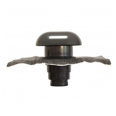 Chapeau de ventilation de toit avec moustiquaire diamètre 80 à 125 mm - PVC Ardoise