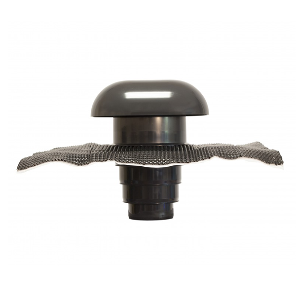 Chapeau de ventilation de toit avec moustiquaire diamètre 80 à 125 mm - PVC Ardoise