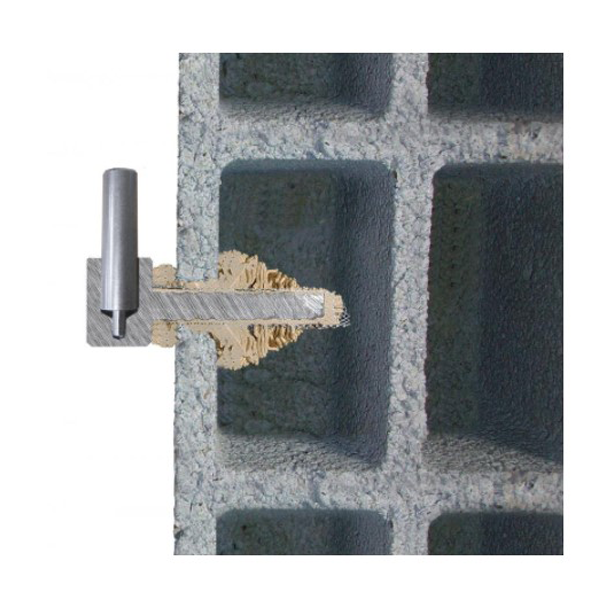 Filtre métallique sans collerette 22 x 250 mm - Scellement résine matériaux creux - Lot de 12