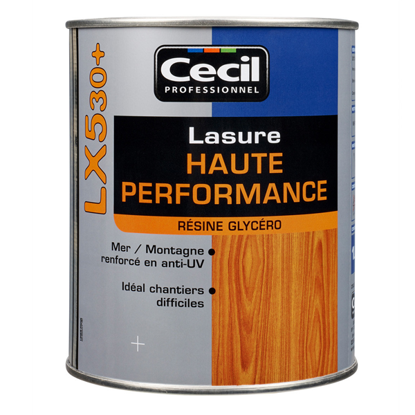 Lasure bois protection élevée Cecil LX530 aspect satin chêne 5L