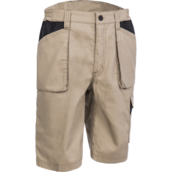 Short de travail homme coton/polyester triple surpiqûre et multipoches - Orosi Beige - Taille XL