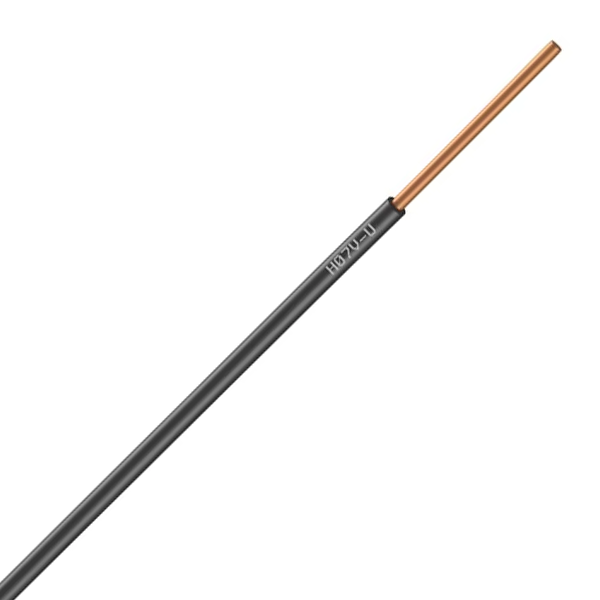 Fil électrique rigide H07VU - pour installations domestiques - section 1.5 mm² - Noir - 100 m