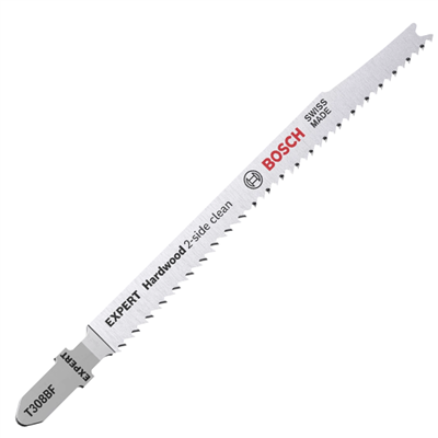 Lame de scie sauteuse bois - Expert Hardwood 2-side Clean T 308 BF Bosch - 117 mm - lot de 5
